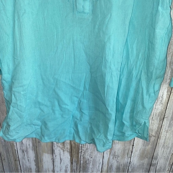 J. Jill Light Blue Popover Blouse - Picture 2 of 5